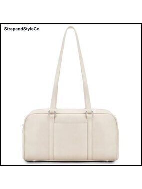 Vegan Leather Bowling Bag Top Handle Shoulder Purse Retro